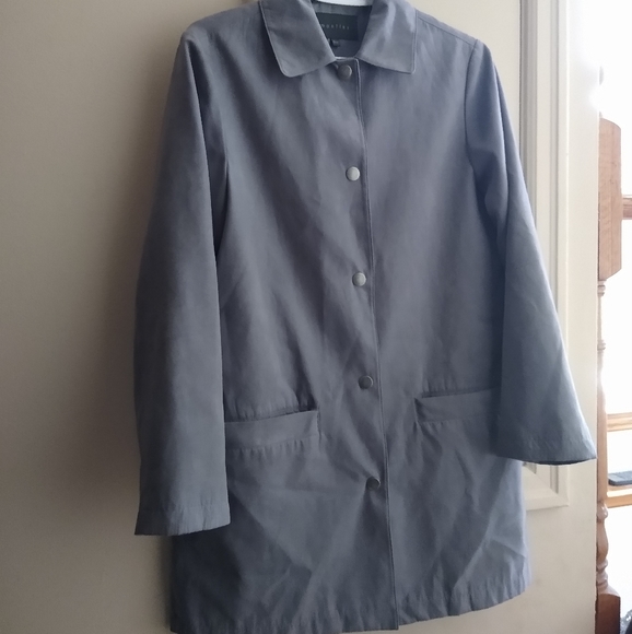 Faux suede grey trench coat - Picture 3 of 5